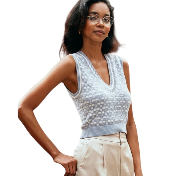 Abercrombie & Fitch Lt. Blue & White Sweater   Top Size Small - Picture 1 of 5